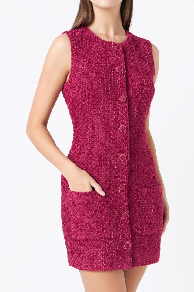 Endless Rose Sleeveless Tweed Minidress Product Image