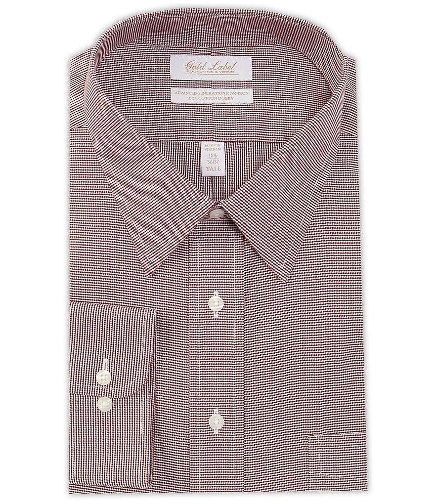 Gold Label Roundtree & Yorke Big & Tall Non-Iron Point Collar Houndstooth Dress Shirt Product Image