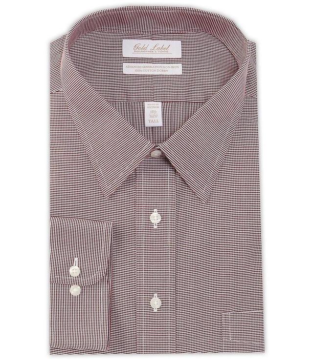 Gold Label Roundtree & Yorke Big & Tall Non-Iron Point Collar Houndstooth Dress Shirt Product Image