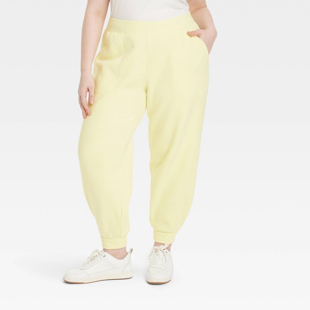 Womens Mid-Rise Jogger Pants - Universal Thread Yellow 2X Product Image