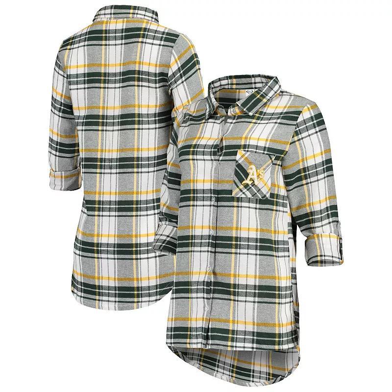 Womens Concepts Sport /Gold Oakland Athletics Accolade Flannel Nightshirt Product Image