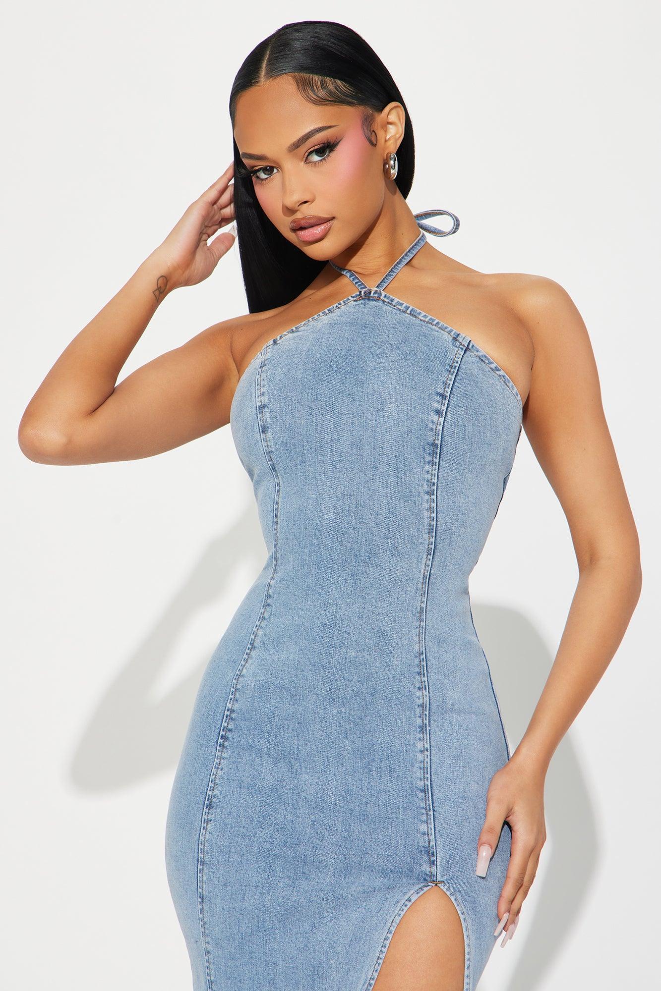 Allison Denim Maxi Dress - Light Wash Product Image