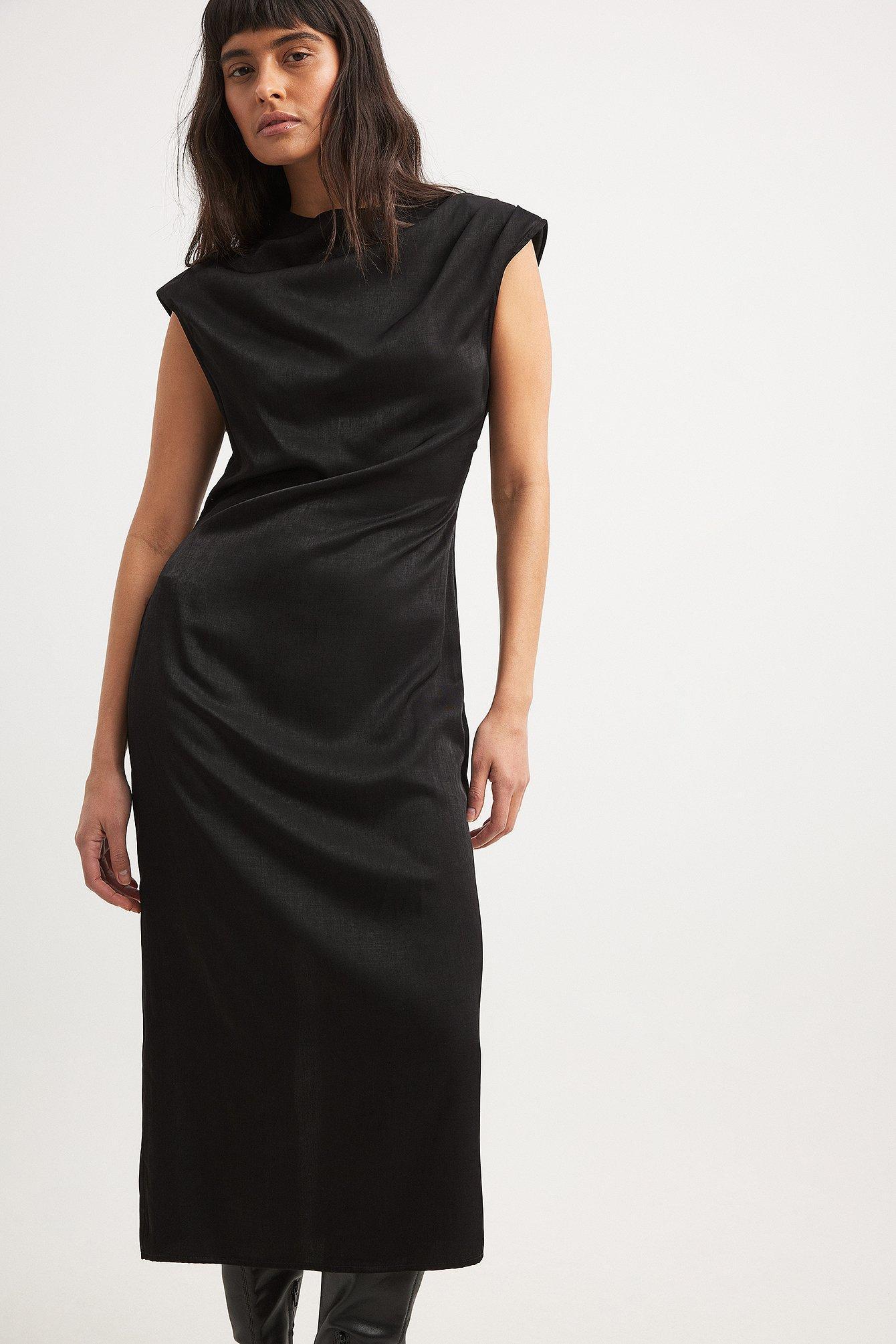 Funnel Neck Open Back Midi Dress Product Image