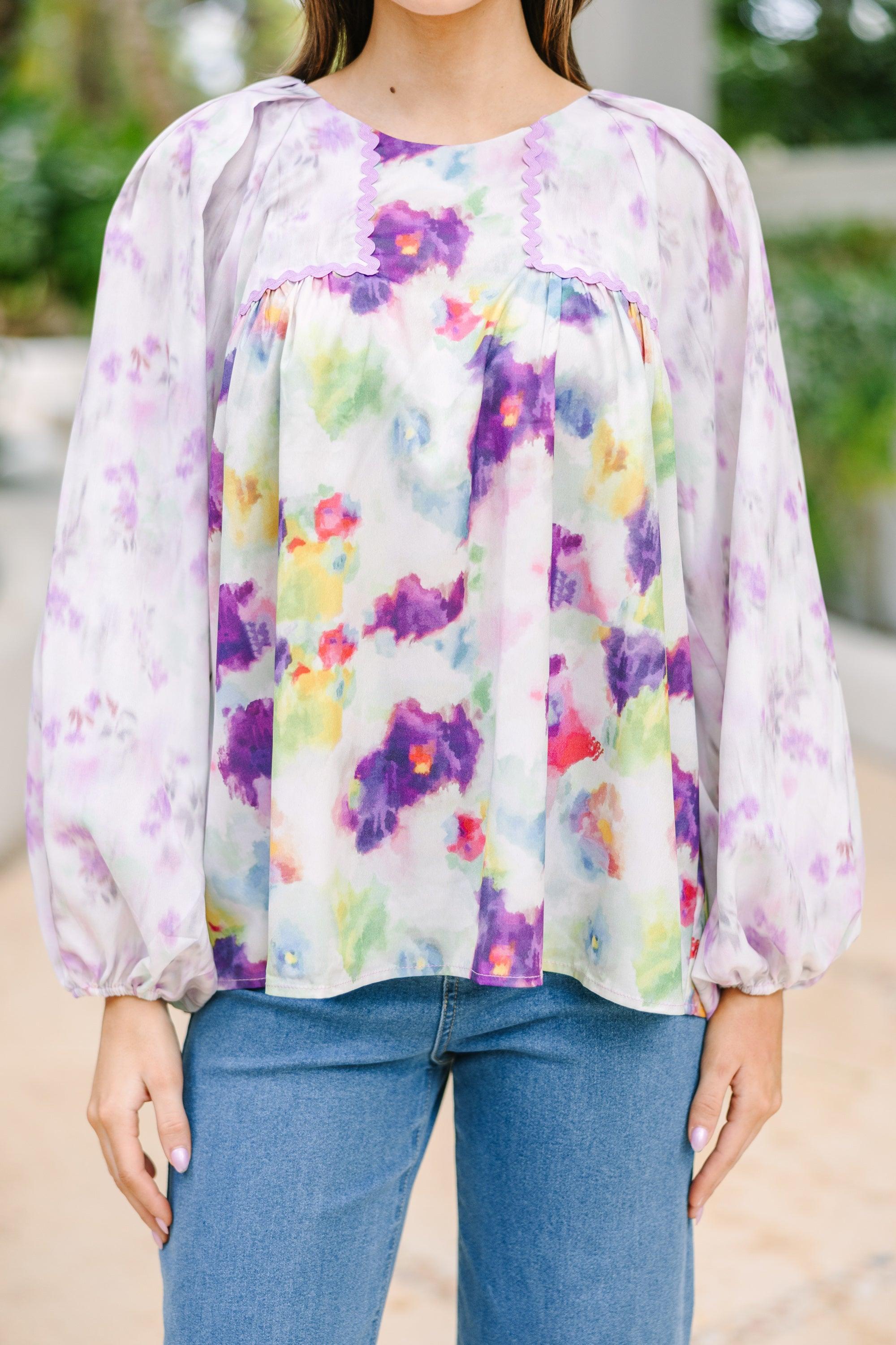 In The Beginning Purple Floral Blouse Female Product Image