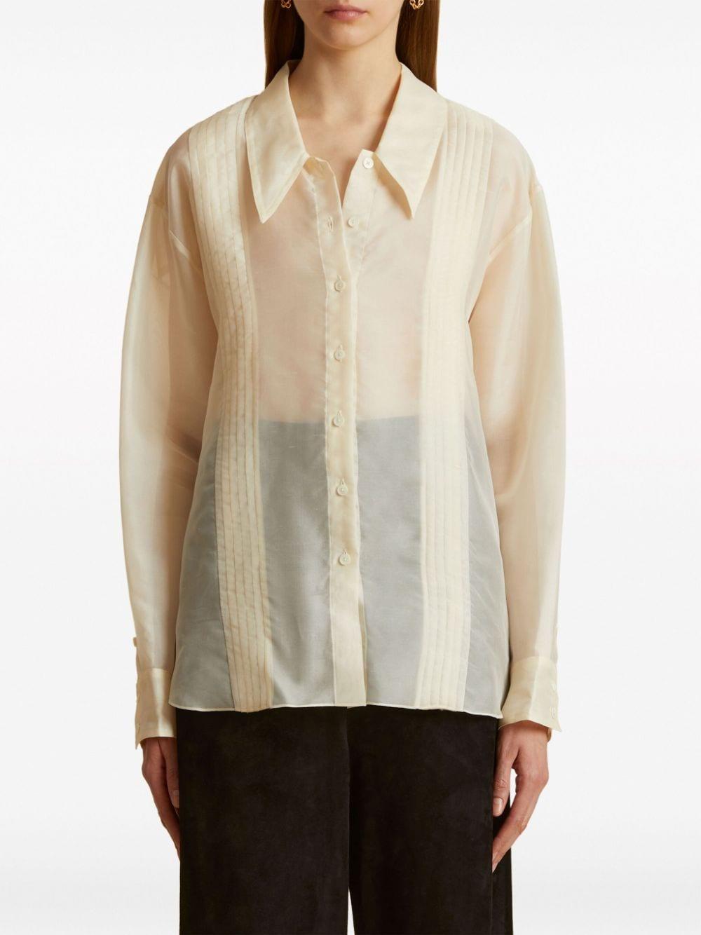 KHAITE Nori Silk-organza Shirt In Bone Product Image