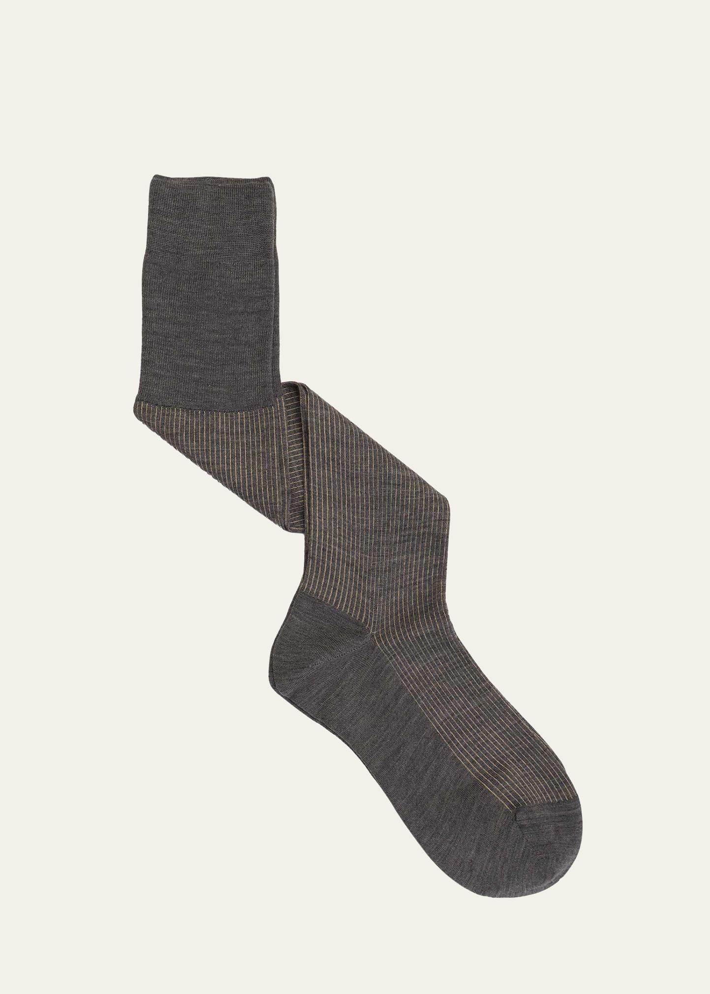 Mens Shadow Rib Knee-High Socks Product Image