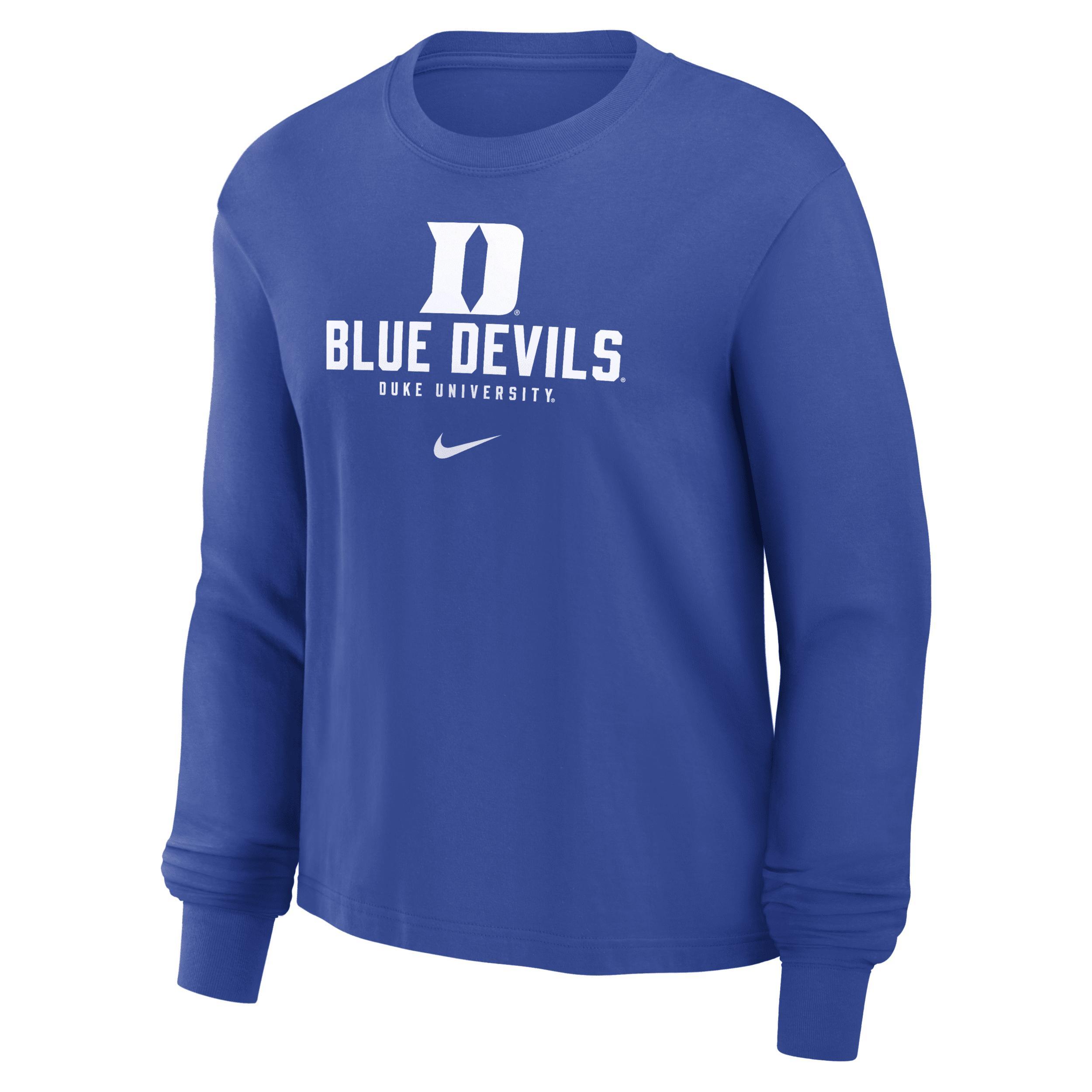 Duke Blue Devils Primetime University Boxy Nike Womens College Long-Sleeve T-Shirt Product Image