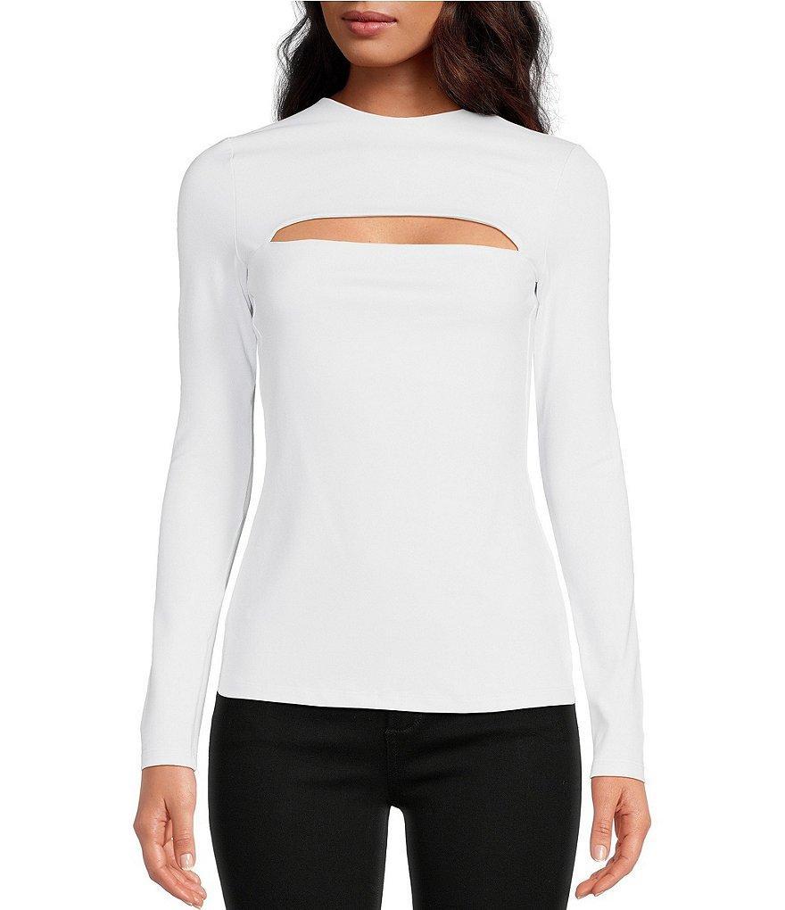 Susana Monaco Crew Neck Long Sleeve Slit Top Product Image