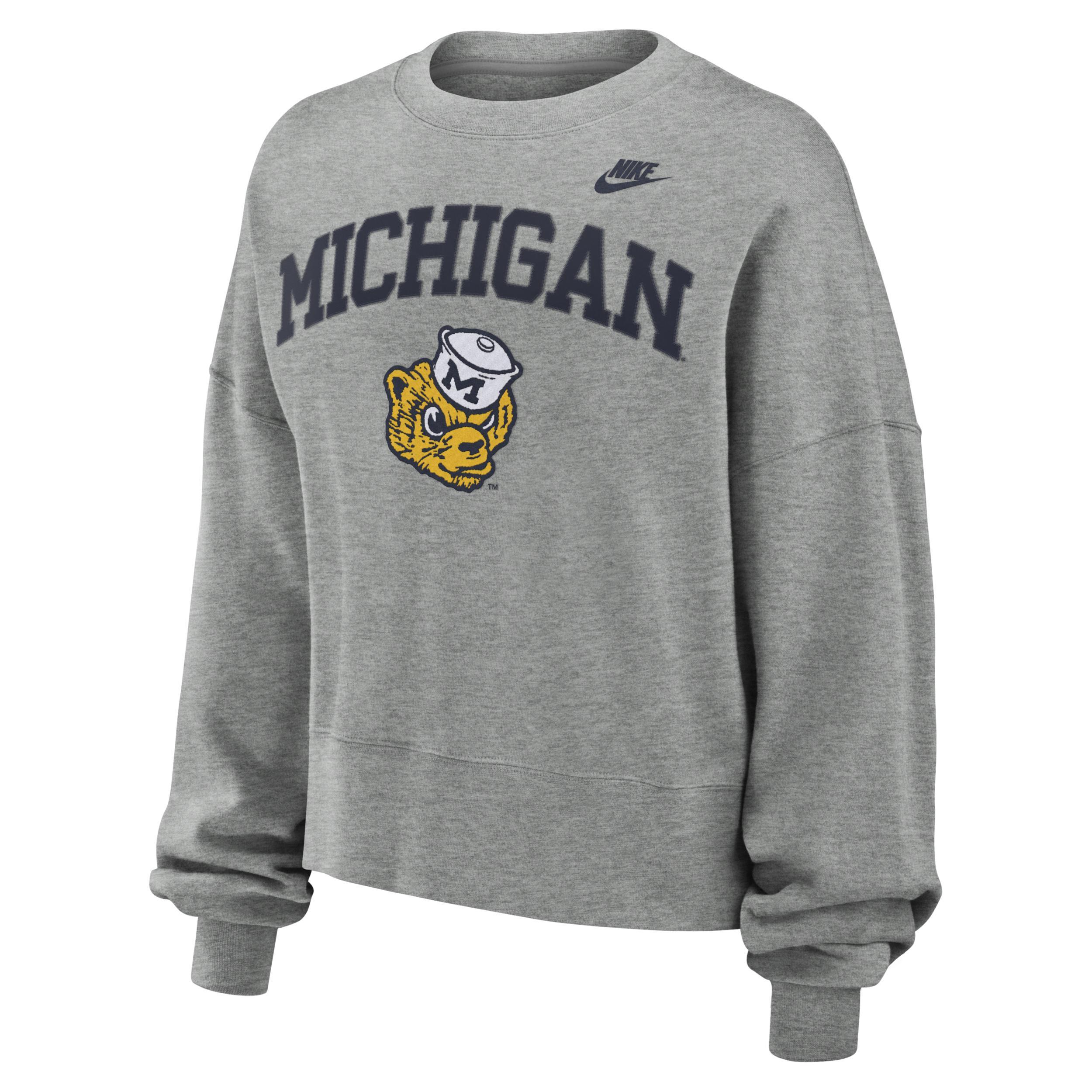 Michigan Wolverines Legacy Classic Arch Nike Womens College Pullover Crew Product Image