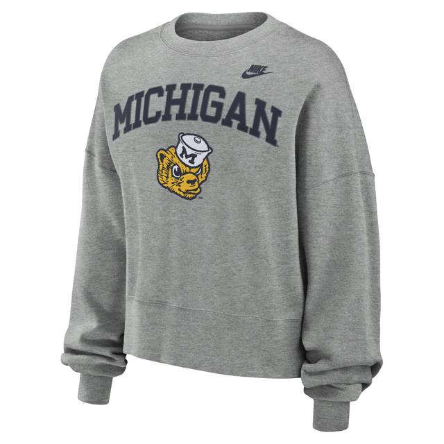 Michigan Wolverines Legacy Classic Arch Nike Womens College Pullover Crew Product Image