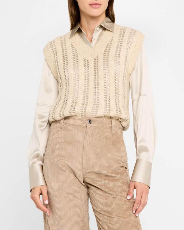 Paillette Lattice 3D Rib Knit Vest Product Image