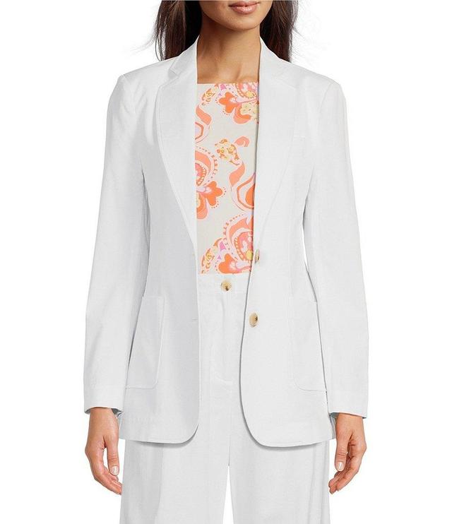 J.McLaughlin Ressie Cotton Linen Blend Notch Lapel Coordinating Button Front Blazer Product Image