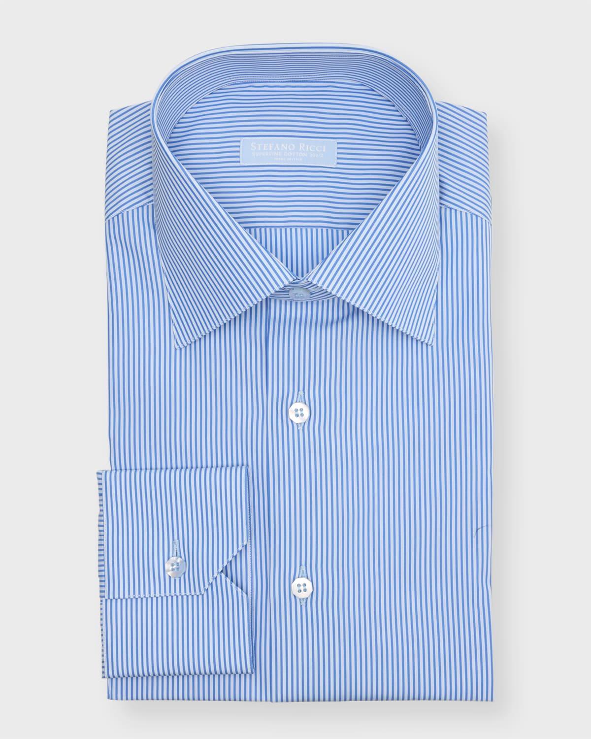 Mens Egyptian Cotton Stripe Dress Shirt Product Image