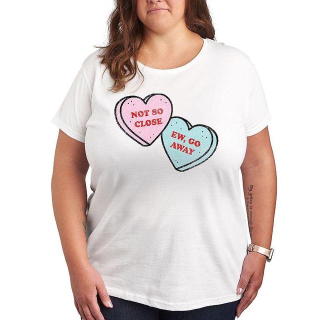 Plus Sassy Candy Hearts Graphic Tee, Womens Product Image