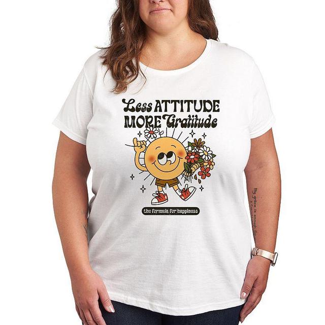 Plus More Gratitude Graphic Tee, Womens Med Grey Product Image