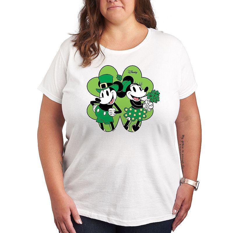 Disneys Mickey & Minnie Mouse Plus Shamrock Graphic Tee, Womens Product Image