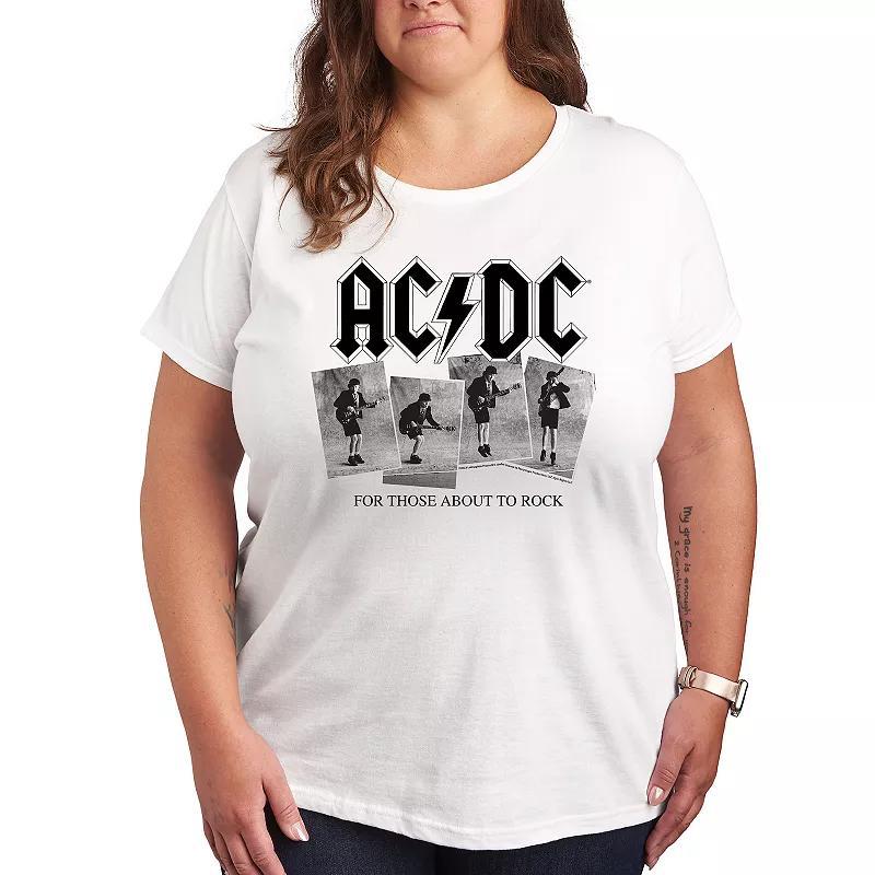 Plus ACDC Photo Sequence Graphic Tee, Womens Product Image