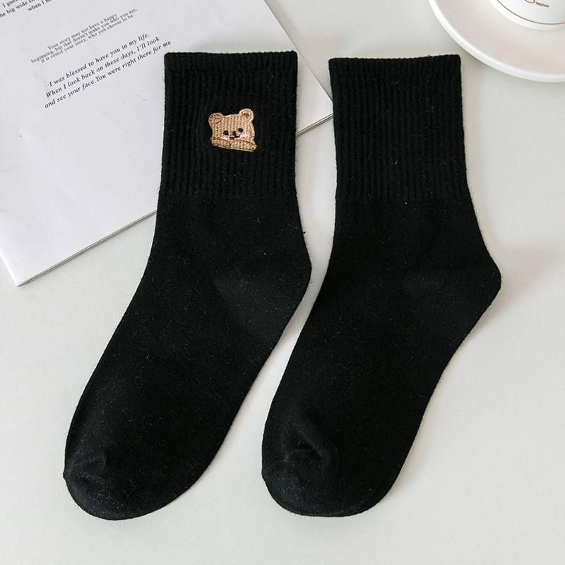 Set of 3: Bear Embroidered Socks Product Image