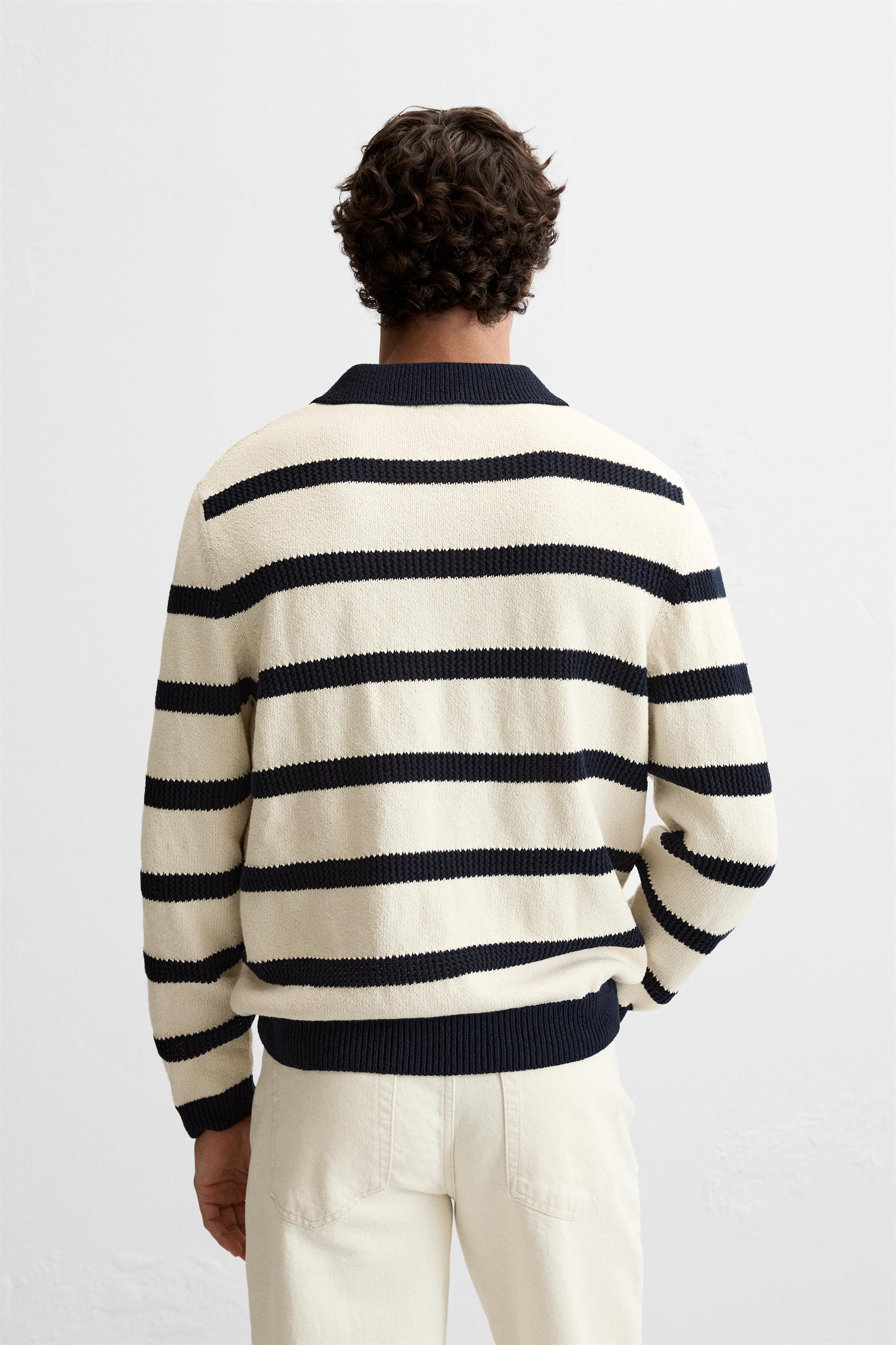 JACQUARD STRIPED KNIT POLO Product Image