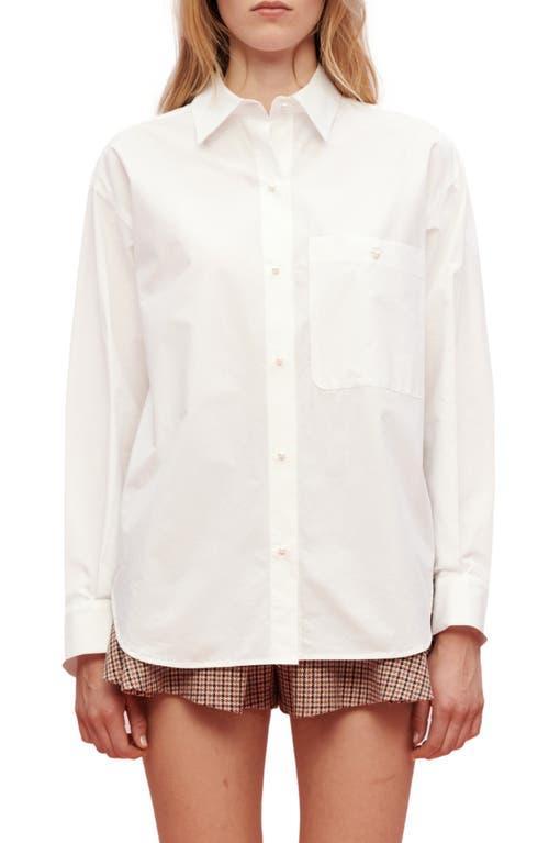 Womens White Cotton Poplin Shirt product image