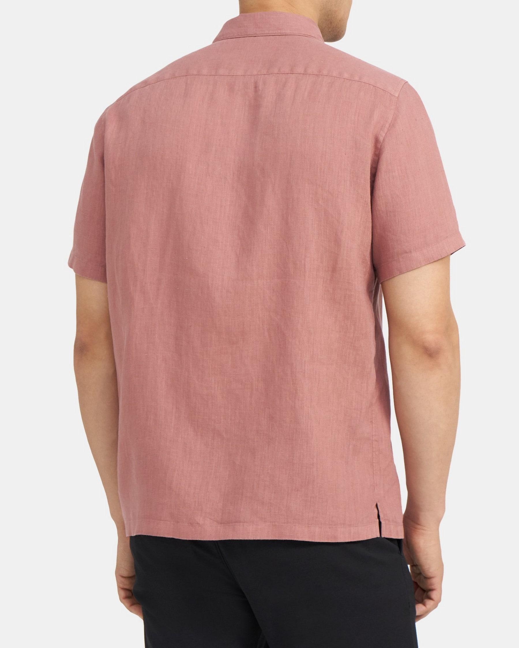 Standard-Fit Short-Sleeve Shirt in Linen Product Image