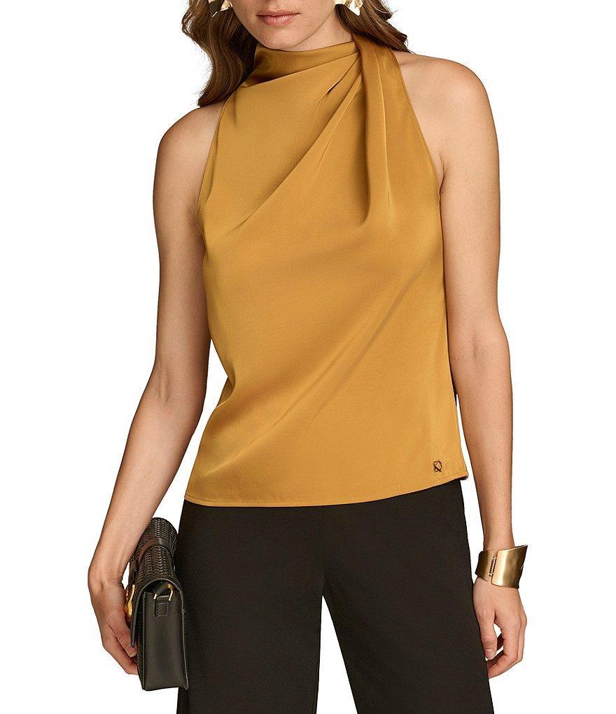 Donna Karan Sleeveless Asymmetrical Mock Neck Top product image