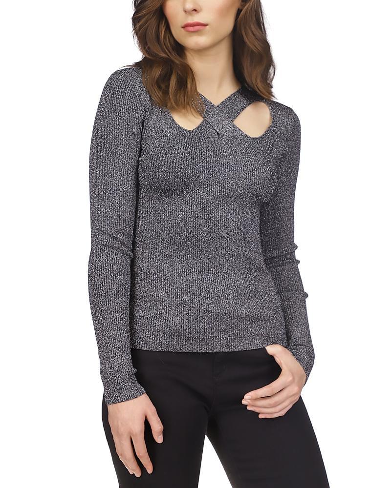 Womens Cut-Out Shimmer Sweater Product Image