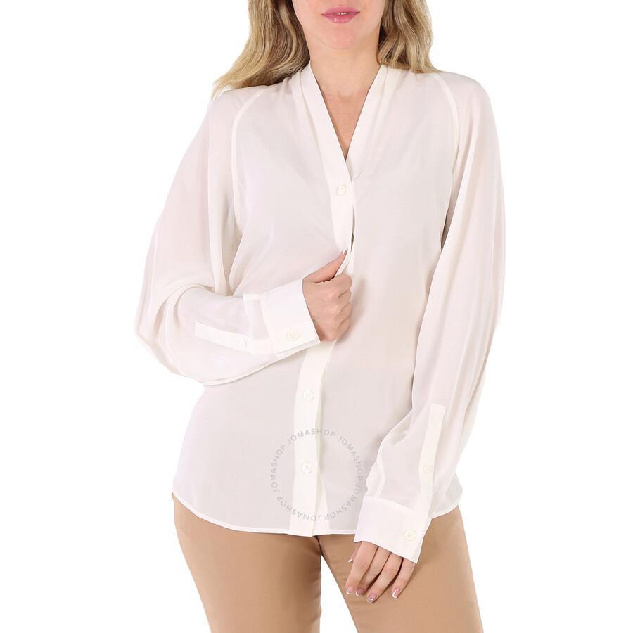 BURBERRY Ladies Natural White Fion Long-sleeve Shirt Product Image