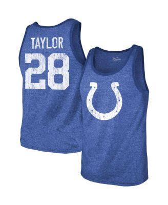 Mens Majestic Threads Jonathan Taylor Heathered Royal Indianapolis Colts Player Name and Number Tri-Blend Tank Top Product Image