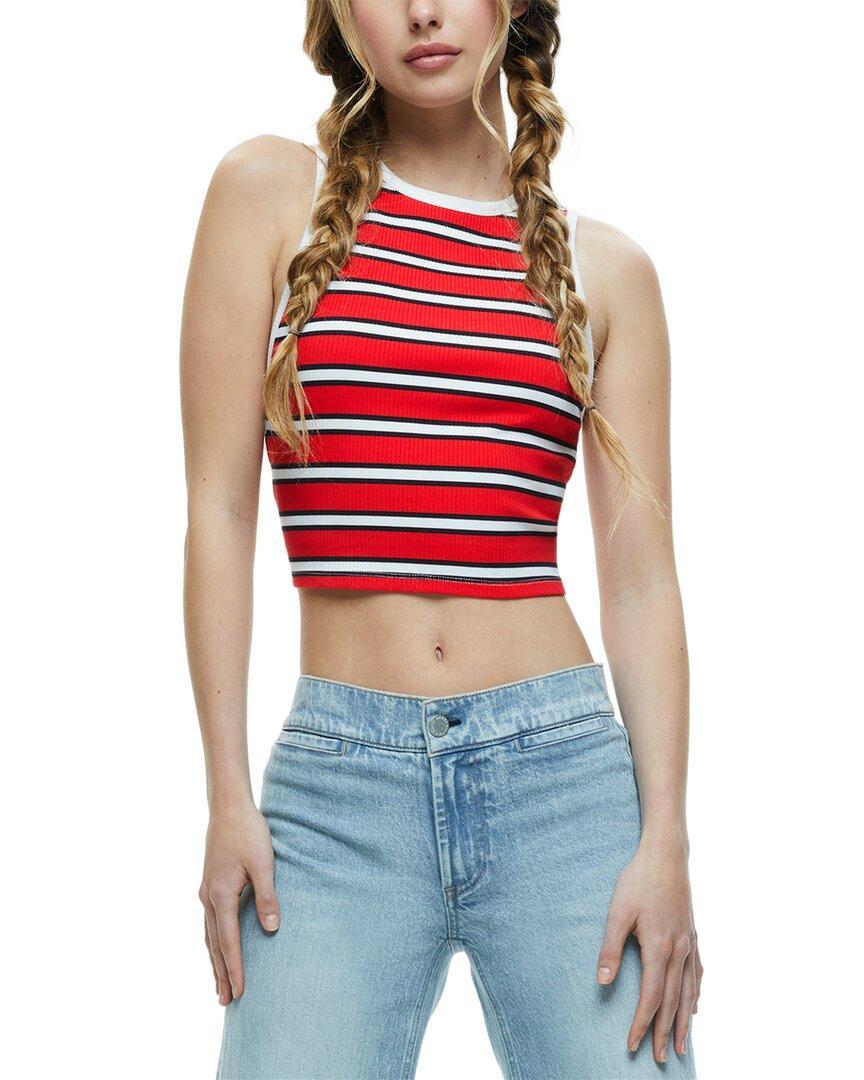 ALICE AND OLIVIA Alice + Olivia Andre Fitted Cropped Tank In Red Product Image