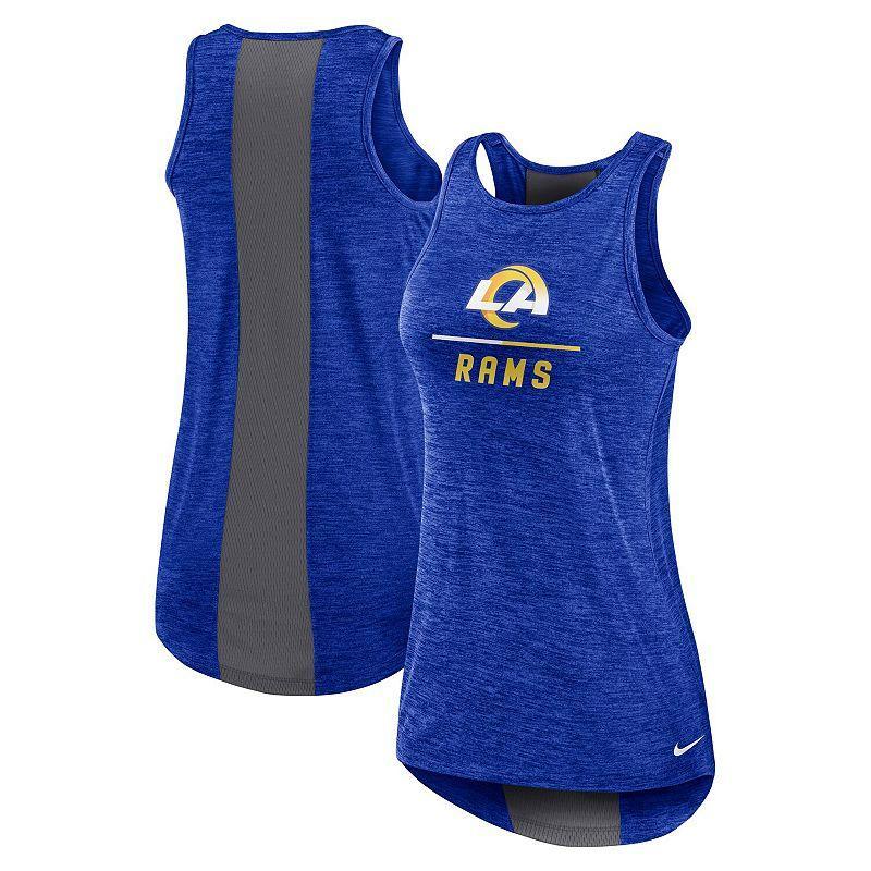 Women's Nike Royal Los Angeles Rams High Neck Performance Tank Top Product Image