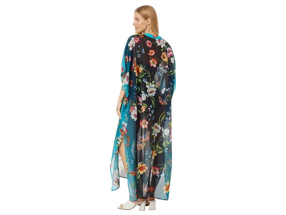 Johnny Was Ombre Garden Black Kaftan Cover-Up Women's Swimwear Product Image