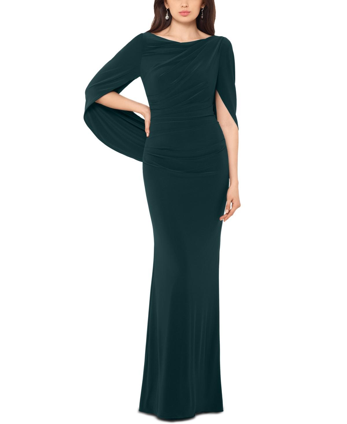 Betsy & Adam Petite Drape-Back Gown Product Image