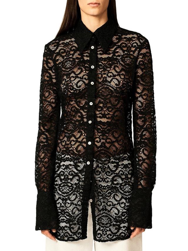 Womens The Emma Lace Longline Shirt Product Image