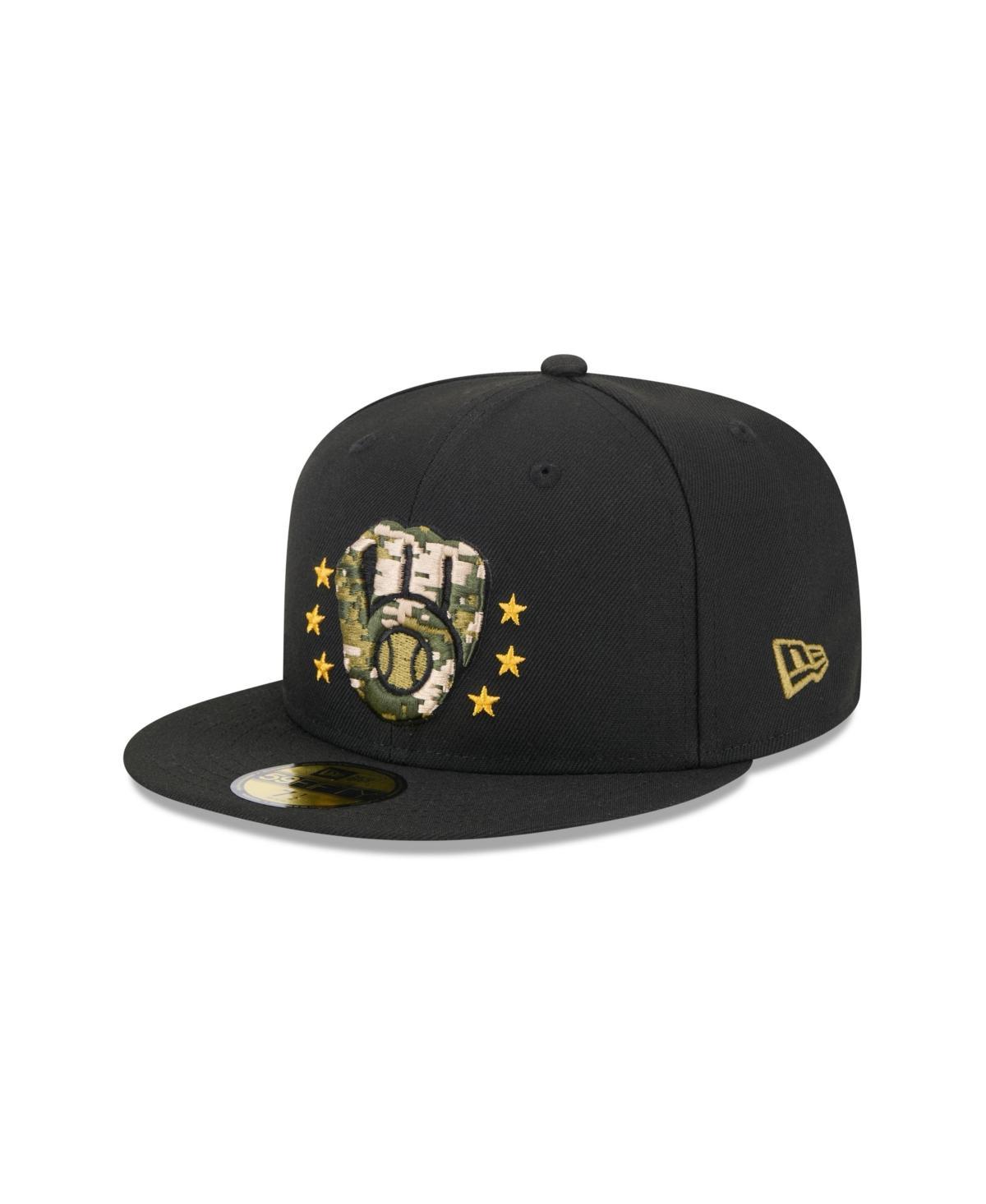 New Era Mens Black Milwaukee Brewers 2024 Armed Forces Day On-Field 59FIFTY Fitted Hat Product Image