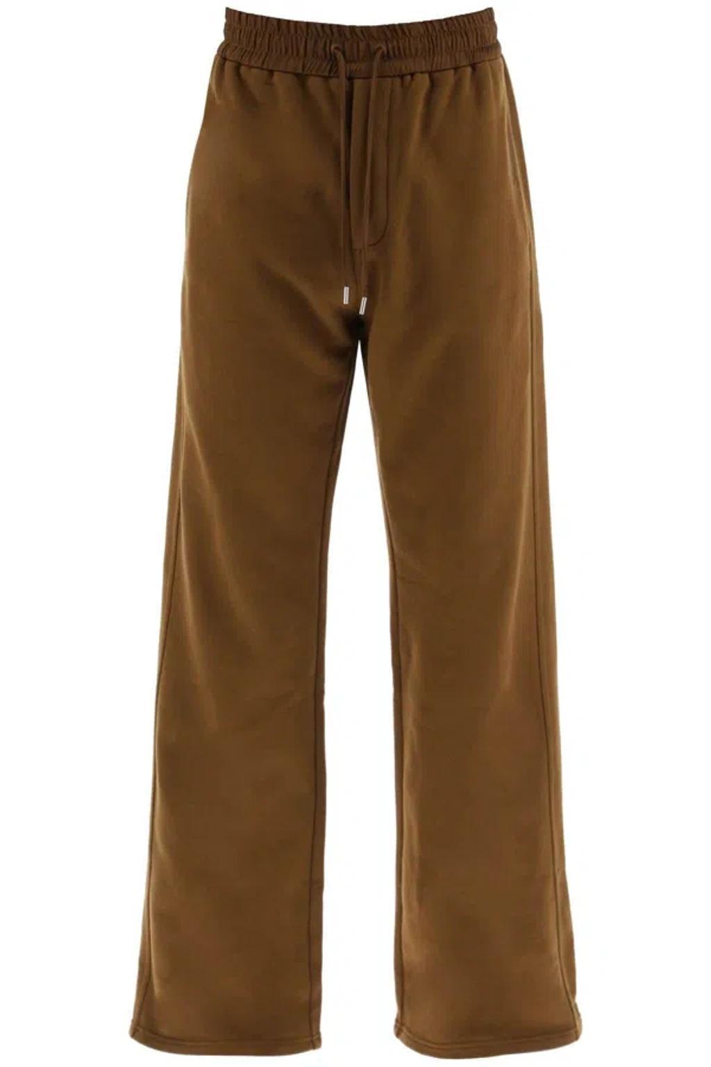 Sporty Pants With Satin Waistband In Brown Product Image