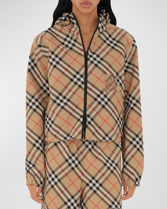 Womens Check Drawcord Short Jacket Product Image