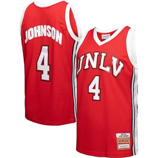 Mens Mitchell & Ness Larry Johnson Red Distressed Unlv Rebels 1989/90 Player Swingman Jersey - Red Product Image