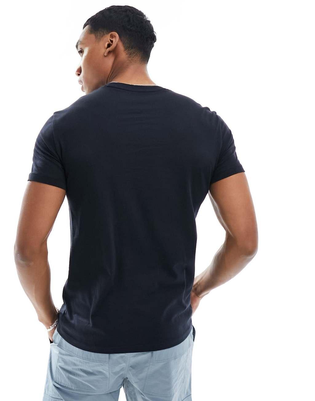 Armani Exchange linear logo T-shirt in navy Product Image