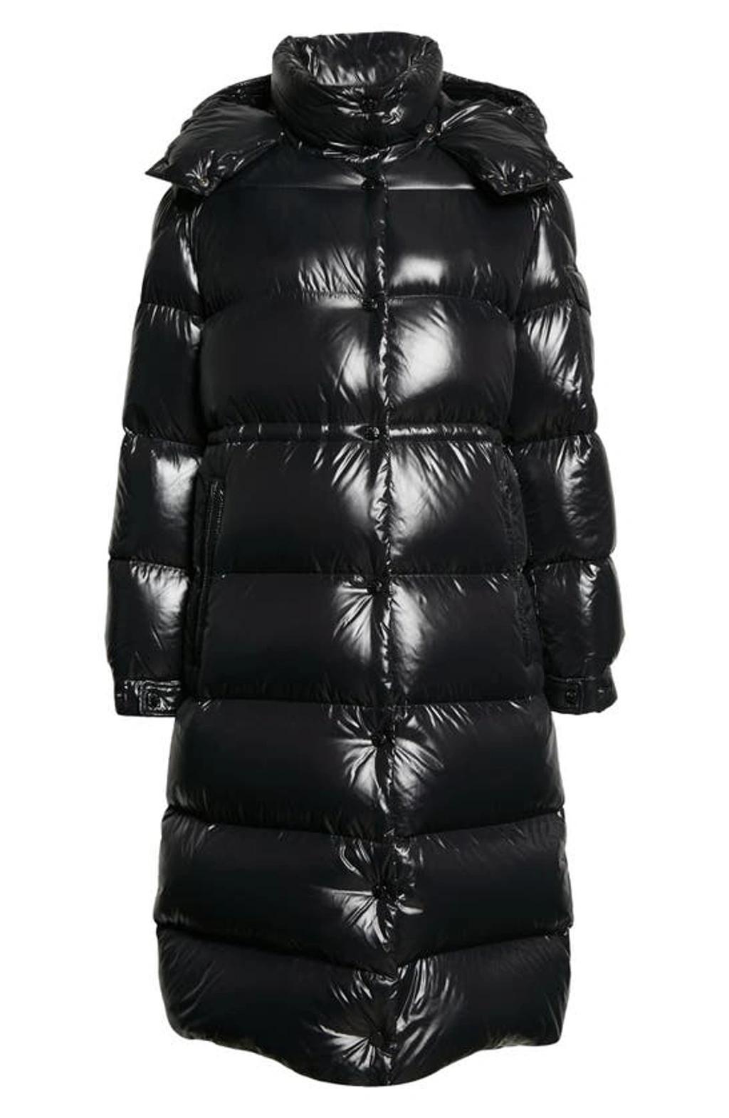 MONCLER Chanon Hooded Quilted Coated-shell Coat In Nero Product Image