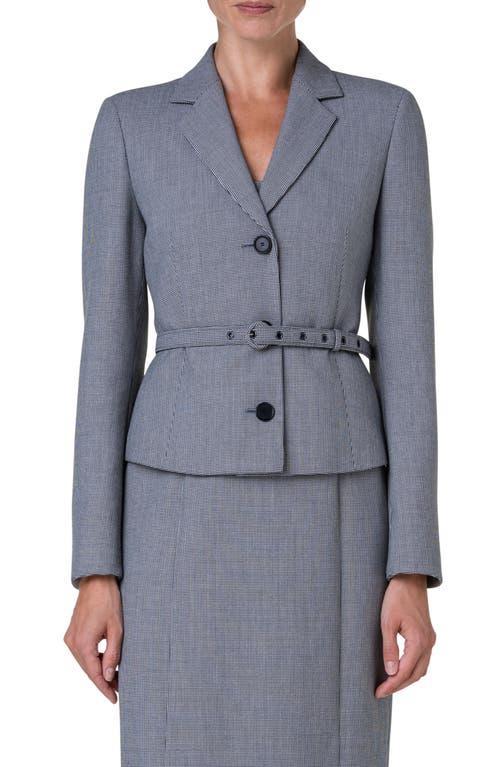 Womens Houndstooth Belted Blazer Product Image