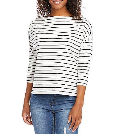 Karen Kane Women's Boatneck Top, , Polyester/Cotton/Spandex Product Image