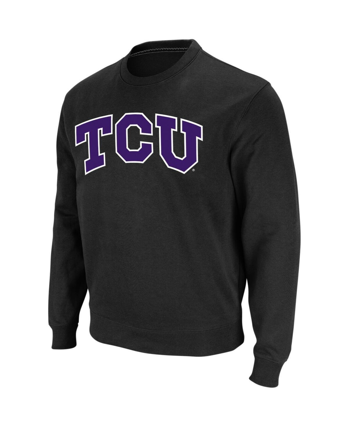 Mens Colosseum Black Tcu Horned Frogs Arch & Logo Crew Neck Sweatshirt Product Image