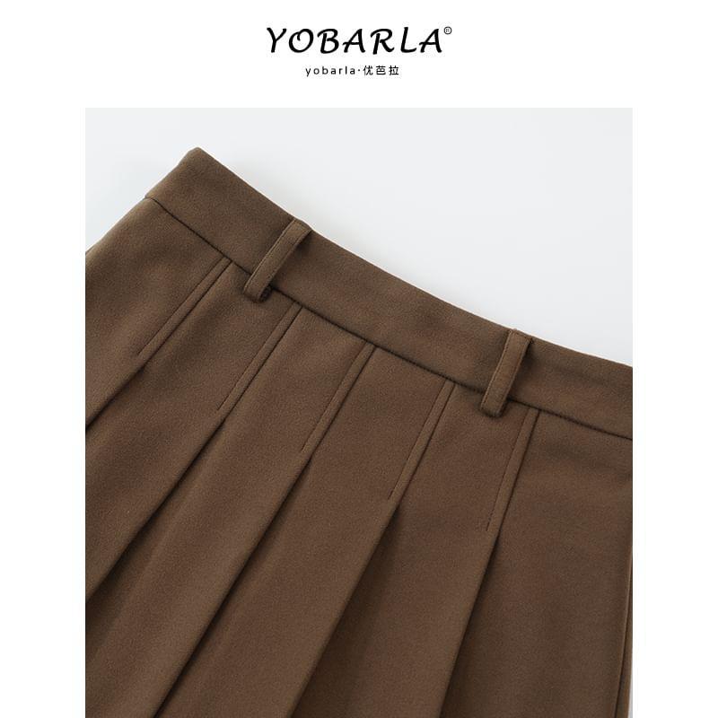 High Rise Plain Mini Pleated Skirt Product Image