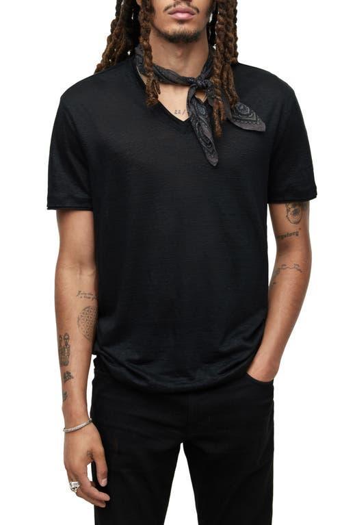 John Varvatos Slim Fit Linen V Neck Tee Product Image