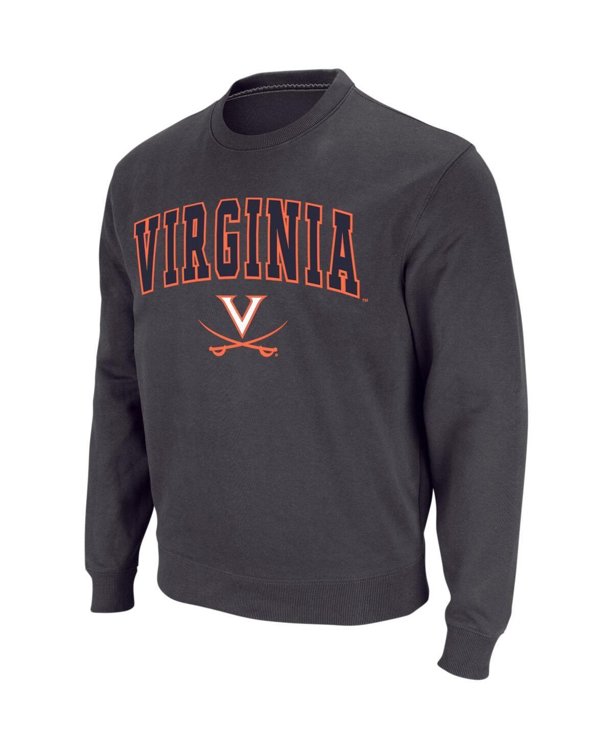 Mens Colosseum Heather Gray Virginia Cavaliers Arch & Logo Pullover Sweatshirt Product Image