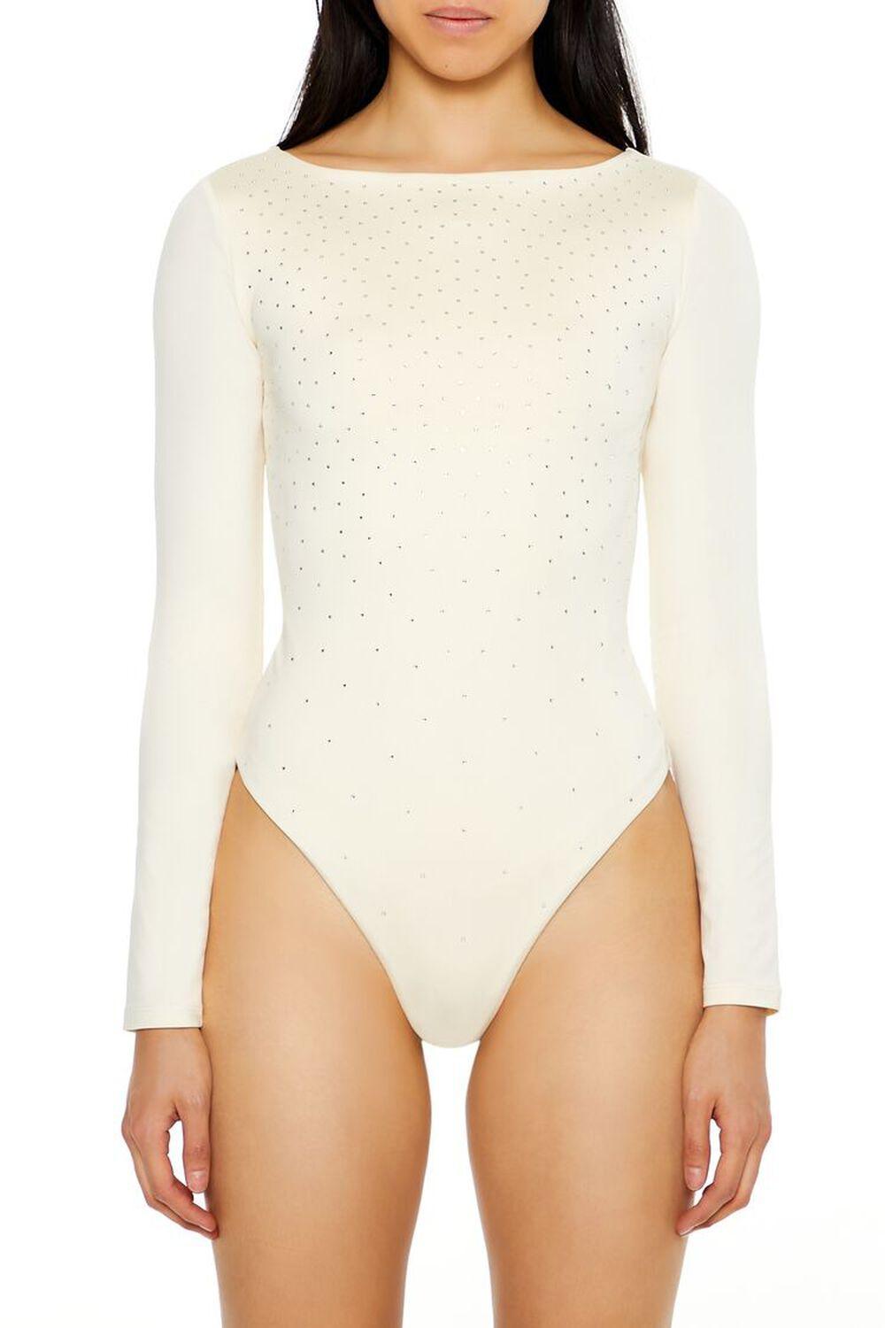 Contour Sculpt Rhinestone Bodysuit | Forever 21 Product Image