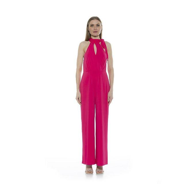 Womens ALEXIA ADMOR Wide-Leg Halter Jumpsuit Product Image