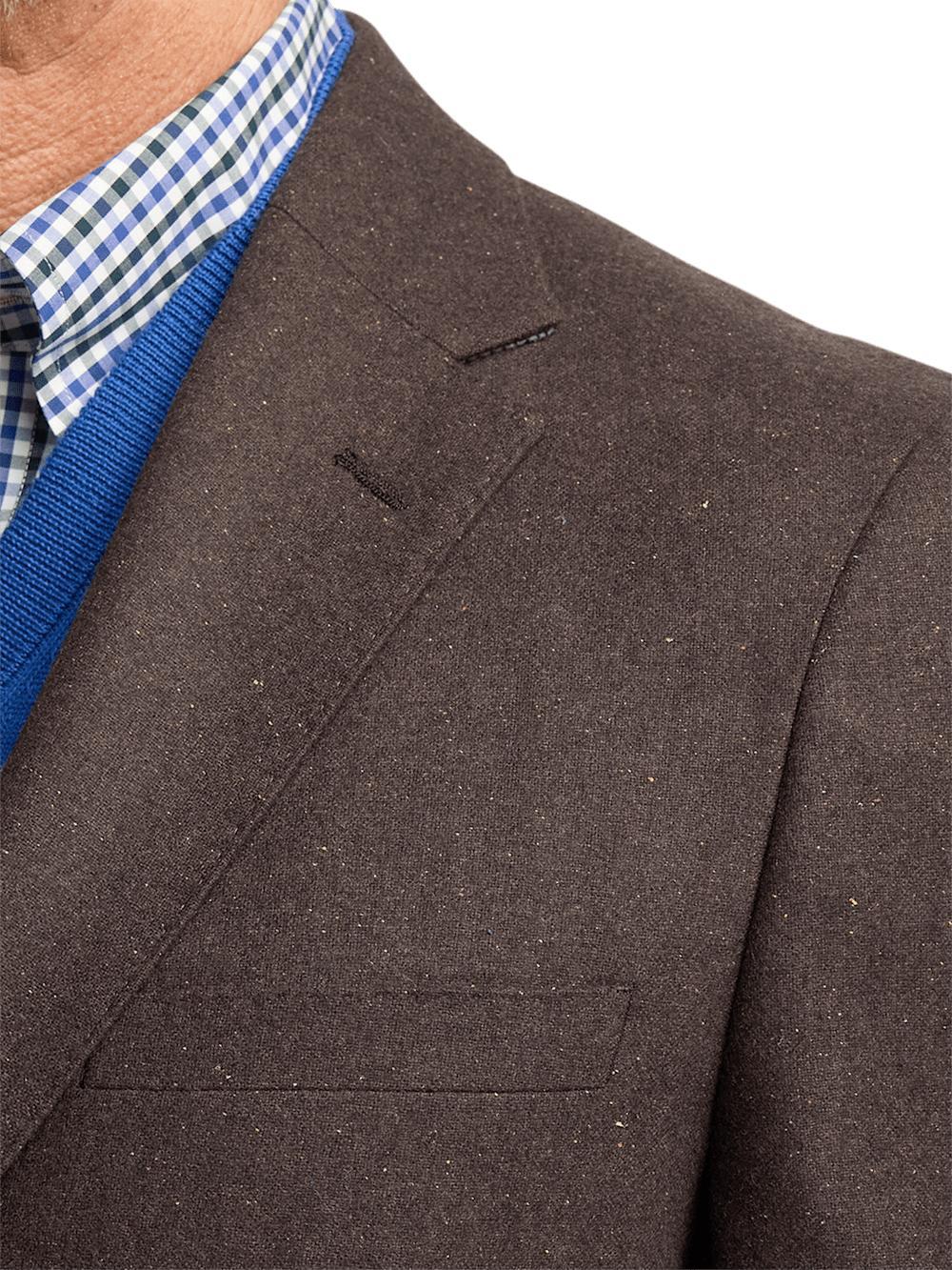 Wool Blend Donegal Single Breasted Notch Lapel Sport Coat - Brown Product Image