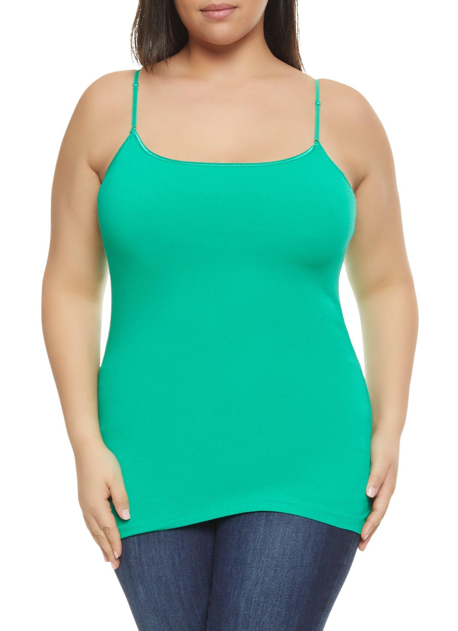 Womens Plus Size Basic Cotton Scoop Neck Cami Product Image